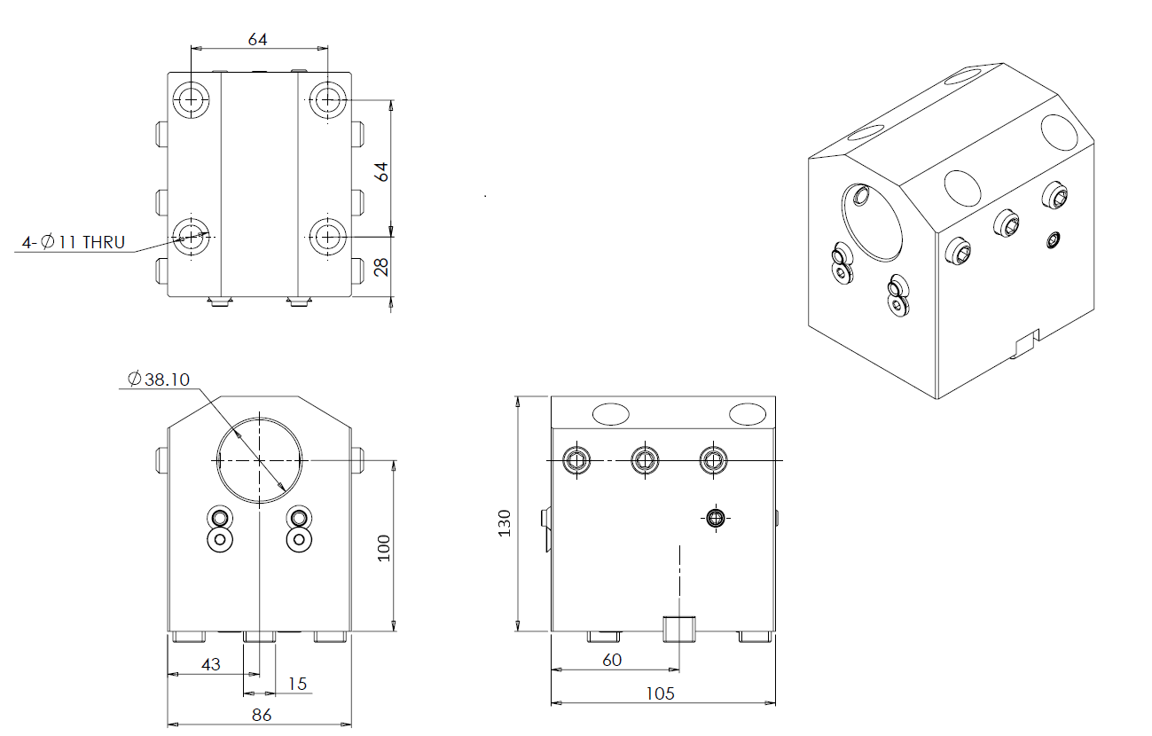 BMT55 ID (1-1/2)" inch BORING BAR HOLDER, HEIGHT 100mm